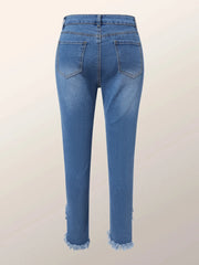 Maanga solid blue skinny jeans styled for casual everyday wear