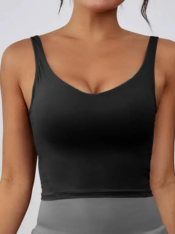 Women's Breathable High Support Yoga Sports Bra With Removable Chest Pads Lightweight Sleeveless Tank Tops for Workout Running
