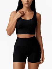 Maanga crew-neck sports bra and matching high-waist shorts