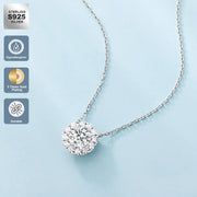 Maanga 925 sterling silver moissanite necklace and earrings with claw setting