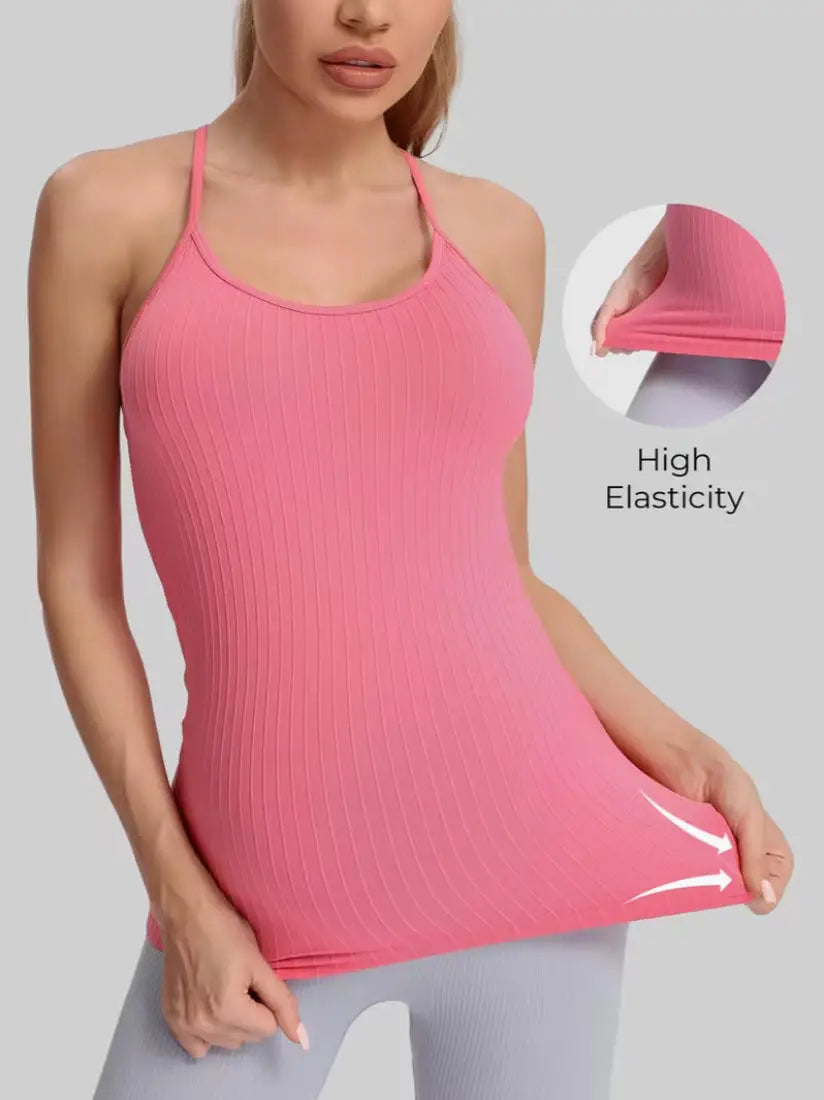 Women's Maternity Racerback Yoga Tank Tops Moisture-Wicking Sweat-Absorbing Quick-Dry Slim Fit Pregnancy Training Tops