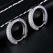 Unisex 5A CZ stud earrings in 925 sterling silver with 14K gold plating