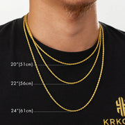 Slim 3mm rope chain necklace for everyday layering