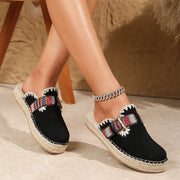 Summer flat mules with cushioned microfiber midsole