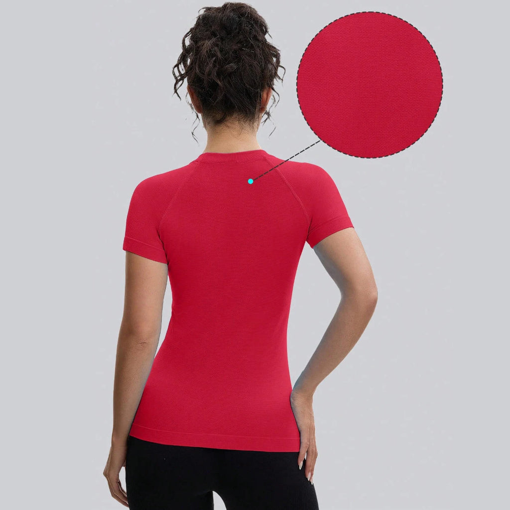 Women's Lightweight Breathable Athletic Gym Shirt Seamless Short Sleeve Workout Tops Yoga Workout Shirts
