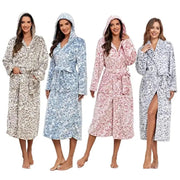 Luxury flannel spa robe for women in soft long design