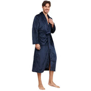 Plus size flannel pajama set in navy
