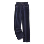 Wide leg plus size jeans with lived-in medium wash