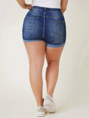 Maanga washed denim shorts, casual solid wash style