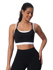 Sports bra vest with built-in chest pad for active workouts
