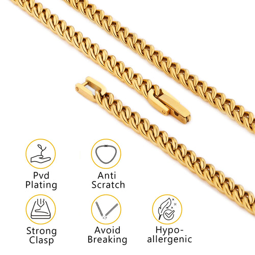 18K Gold-Plated 5mm Miami Cuban Link Curb Necklace