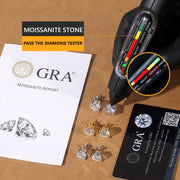 Moissanite Stud Earrings in 925 sterling silver with round brilliant cut sparkle