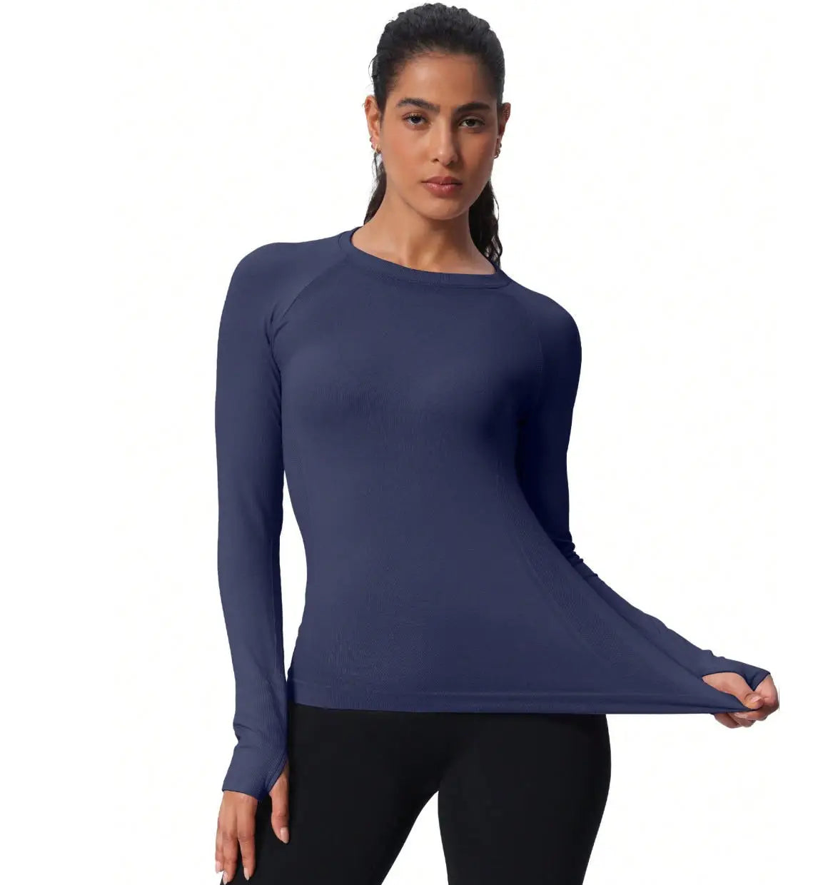 Women's Seamless Long Sleeve Workout Top — Quick-Dry Yoga & Gym Shirt