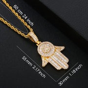 Maanga Hamsa Hand pendant with round brilliant-cut cubic zirconia