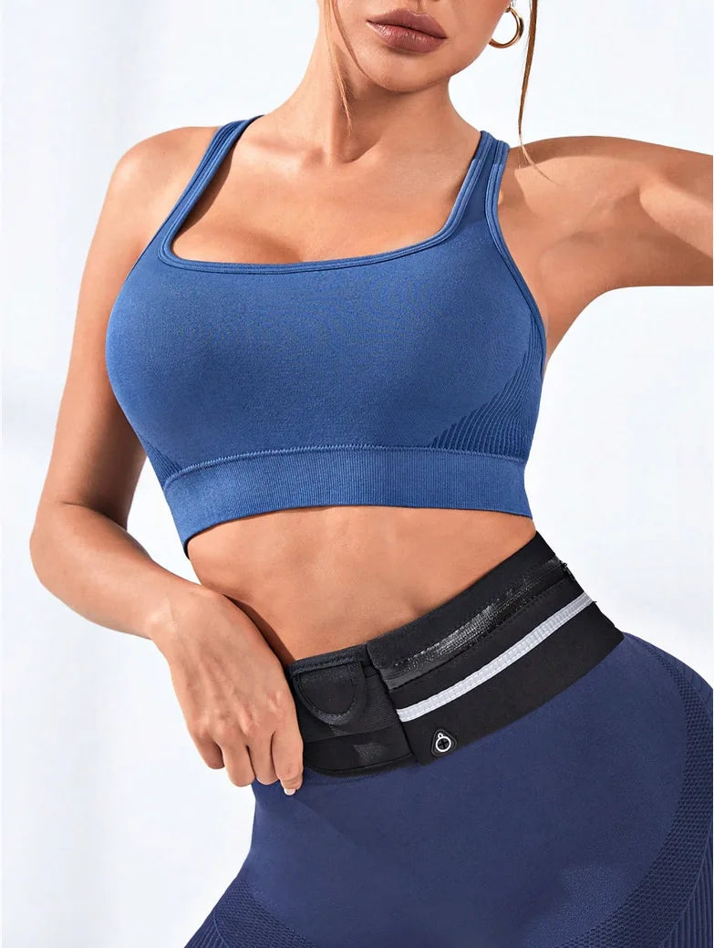 Women's Racerback High Support Sports Bras Moisture-Wicking Quick Dry Shockproof Sleeveless Workout Tank Tops