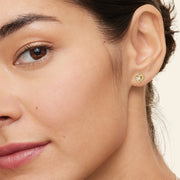 Heart-cut moissanite studs set in secure claw setting for maximum sparkle