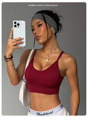 Beautiful-back yoga bra with four-way stretch fabric