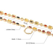 Star Tennis Necklace 45CM plus 5CM extender in gold plated finish