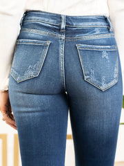 High-waist skinny jeans in soft stone wash denim