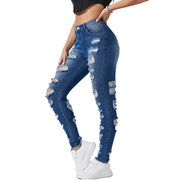 Maanga stretch denim pencil pants in medium bleach stone wash