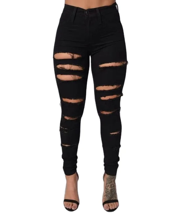 Black Skinny Pants Jeans for Women — High Waist Stretch Pencil Pants