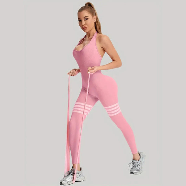 Yoga Exercise Jumpsuit — Seamless Tummy Control Bodysuit with Long Pants