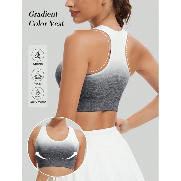 Seamless Tie-Dye High-Support Sports Bra for Yoga & Running