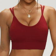 Seamless yoga sports bra with soft naked-feel fabric