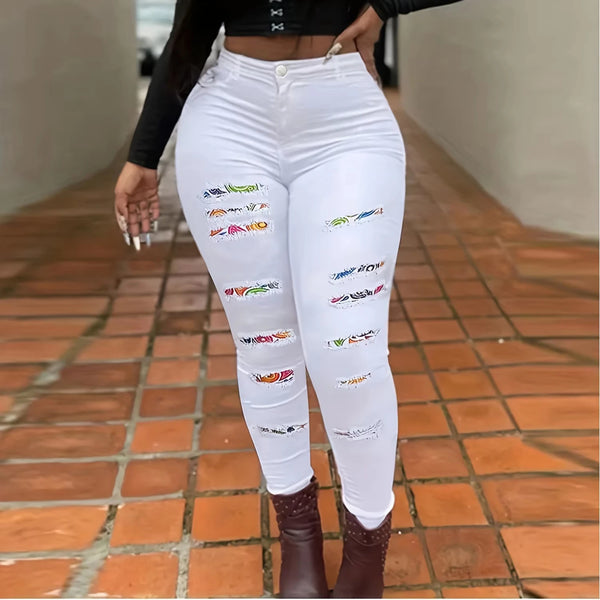 Black Jeans for Women — Plus Size High Waist Skinny Denim, Full-Length