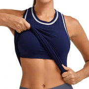 Seamless workout tank with light-support built-in bra