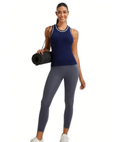 Racerback workout tank top for free shoulder movement