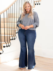 Maanga high waist baggy flare jeans, casual year-round style