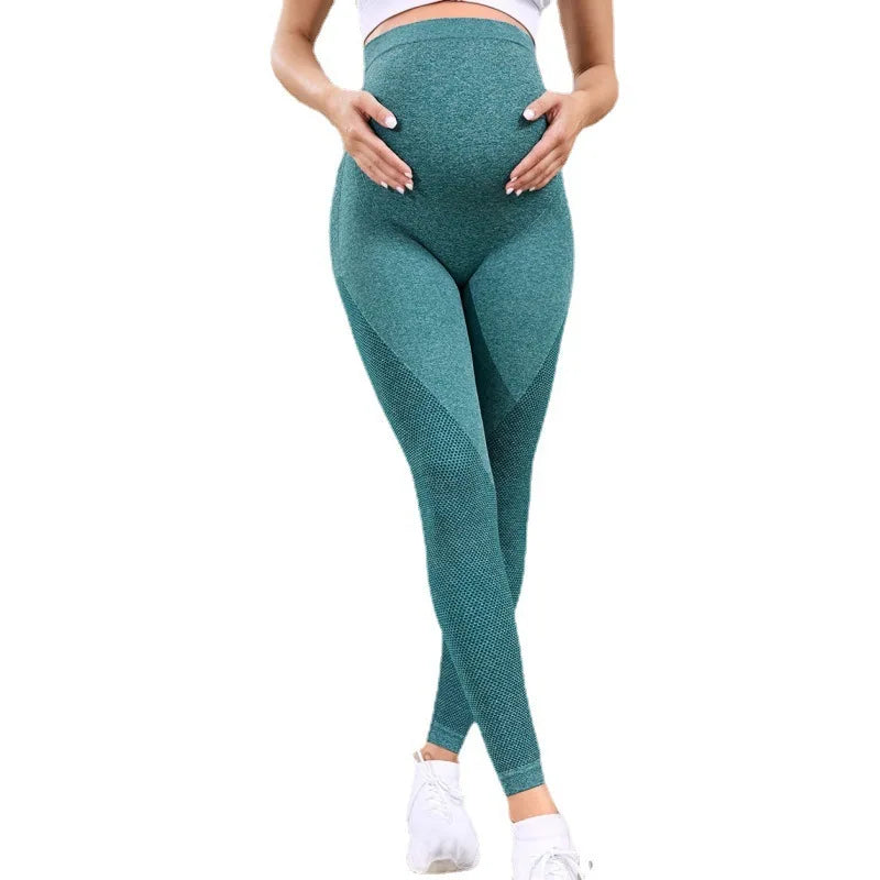 Maternity Solid Color High Waist Casual Leggings Abdominal Support Yoga Pilates Pregnancy Training Pants