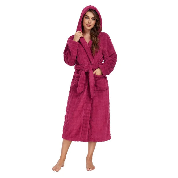 Pajamas for Women: Pink Flannel Fleece Bathrobe — Super Soft Bridesmaid Robe