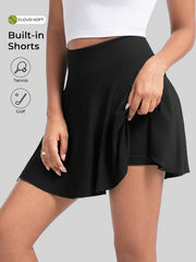 Maanga tennis skirt showing high waist elastic closure