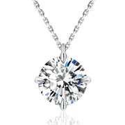8mm moissanite halo pendant in Silver-0296 sterling silver