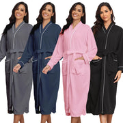 Girls waffle robe with long sleeves and textured waffle weave fabric
