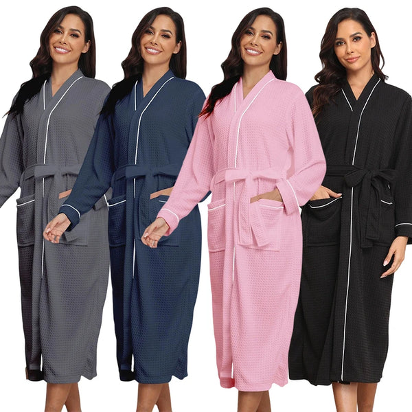 Girls Bath Robe – Waffle Embroidery Long Spa Party Robe