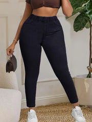 Versatile black skinny jeans styled for everyday wear