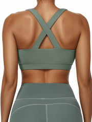Sports bra in polyester elastane blend that resists chafing