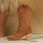 Knee-high Western boots with leg-lengthening silhouette