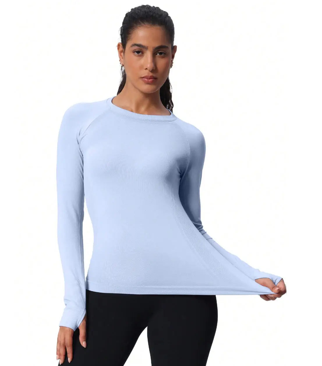 Women's Seamless Long Sleeve Workout Top — Quick-Dry Yoga & Gym Shirt