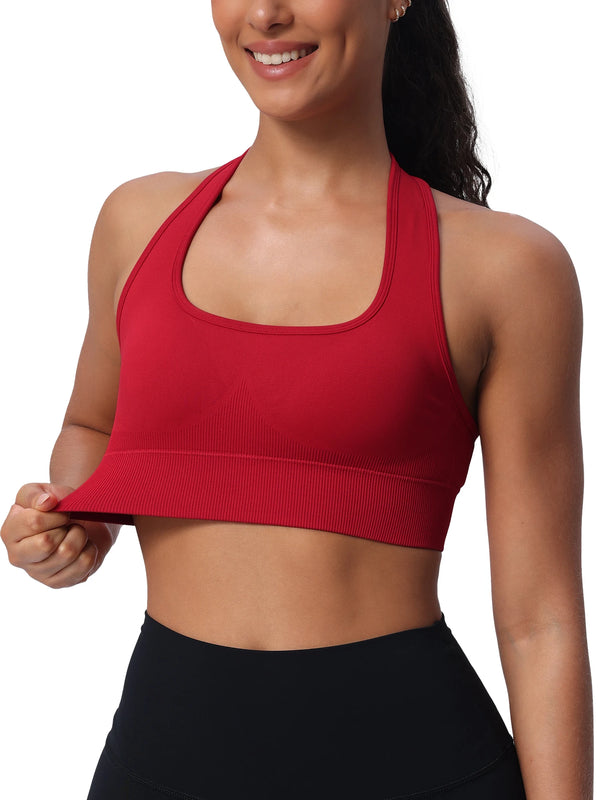 Seamless High-Support Sports Bra with Removable Pads & Push-Up Fit