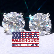Moissanite Studs with VVS1-grade round brilliant stone