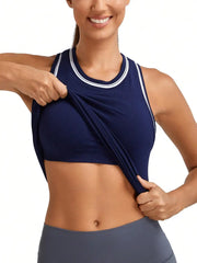 Seamless activewear tank with crew neckline and regular fit