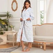Maanga long hooded loungewear robe with smooth microfiber feel