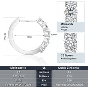 Snug-fit moissanite huggie hoops with polished sparkle