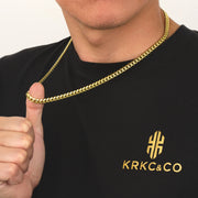 Gold PVD Cuban link necklace comparing 3mm, 5mm and 8mm widths
