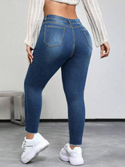 Button-fly ripped skinny jeans for an everyday casual look