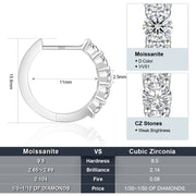 Unisex moissanite huggie hoop earrings ideal for stacking